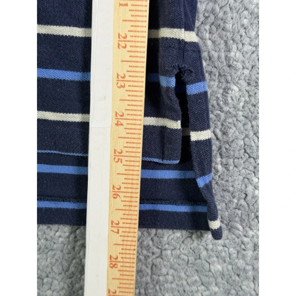 Polo Ralph Lauren Shirt Mens Large Navy Striped Short Sleeve Polo Preppy Y2K VTG